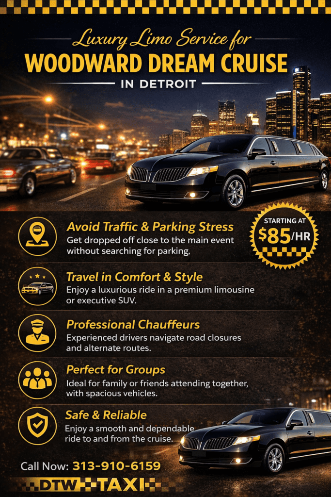 Luxury Limo Service for Woodward Dream Cruise in Detroit